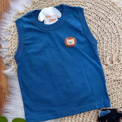 Conj. Regata Lion Florest e Bermuda - Azul Jeans